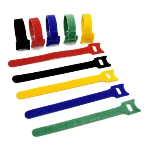 CHINEE Custom Red Blue Orange Yellow Back to Back Cable Tie Strap Hook and Loop Self Locking Cable Ties for Organizer Cable Management