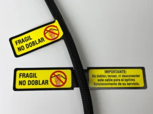 CHINEE Custom Self Adhesive Shrink Label Printing Thermal Cable Electrical Tie Wire Labels with Barcode Tube Sticker