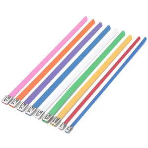 CHINEE Custom Stainless Steel Cable Tie Self Locking PVC Coated Ball Lock High Quality Metal Fastener Cable Ties