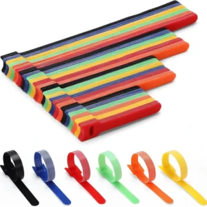 CHINEE Customer Size Colorful Nylon Polyester Industrial Adjustable Hook and Loop Cable Tie Straps Reasable Hook and Loop Bracelet