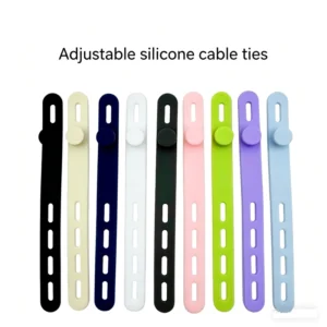 CHINEE Customized Adjustable Silicone Cable Tie Organizer Data Cable Storage Strap Earphone Winder Cable Fixer