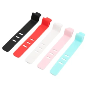 CHINEE Data Cable Tie Silicone Hook Loop Cable Wiring Harness Cable Fastener Marker Straps Power Wire Management for Earbud