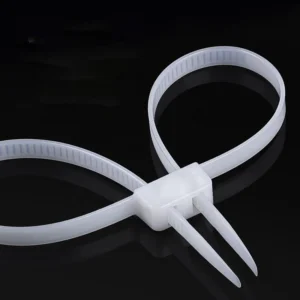 CHINEE Double Buckle Nylon Cable Tie 12*700mm Self-Locking Nylon Zip Tie Plastic Disposable Bundle Cable Tie Strap Black and White