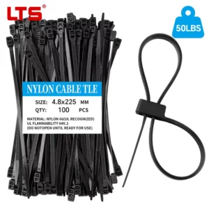 CHINEE Double-Headed Nylon Cable Ties for Cars & Trucks Easy-to-Use Double-Buckle Double-Headed Two-in-One Wire Bundle Ties 4.8*225mm