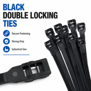 CHINEE Double Locking Cable Ties Secure Durable Nylon Straps for Industrial Electrical and Wire Management Applications