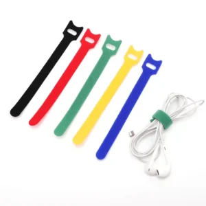 CHINEE Double Sided Self Adhesive Eco Friendly Heat Resistant Polyester Nylon Cable Ties Reusable Hook & Loop Cord Organizer