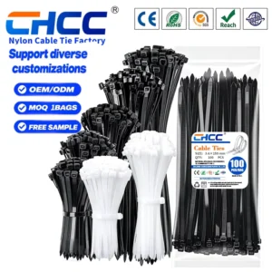 CHINEE Durable Nylon Wire Ties Plastic Cable Straps for Home & Industrial Wiring