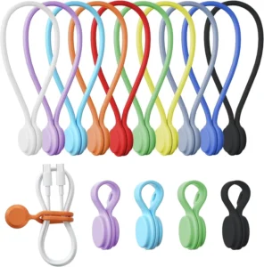 CHINEE Durable Portable Silicone Cable Twist Ties Custom Reusable Binding Cord Sealing Clip Colorful and Releasable Cable Ties