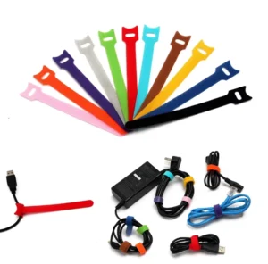 CHINEE Eco Friendly Strong Adhesive Back to Back Double Side Hook and Loop Strap for Cable Wire Management Home Office Organization