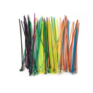 CHINEE Eco-friendly Nylon 66 Cable Ties Self-Locking Zip Ties in Yellow Black Red Blue Green Standard Sizes for Wire Management