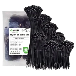 CHINEE FSCAT Custom Printed Cable Ties Nylon 66 Self-Locking 4.8x200mm UV Resistant Plastic Zip Tie For Outdoor Electrical UL Listed