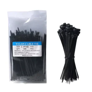 CHINEE Factory Direct Eco-Friendly Nylon Cable Ties 100mm 12mm Custom Size Durable Wire Zip Tie for Electrical Use Natural Black