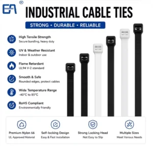 CHINEE Factory Heavy Duty Nylon PA66 Cable Tie Self-Locking UV Resistant Plastic Zip Tie Black White Multiple Sizes