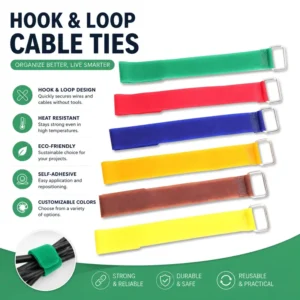 CHINEE Factory Hook and Loop Straps Wire Fastener Cable Tie With Buckle