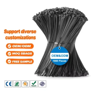 CHINEE Factory Price Customized Logo Cable Ties 100% Nylon 66 Self locking Plastic Zip Ties 12mm Width 350mm Length