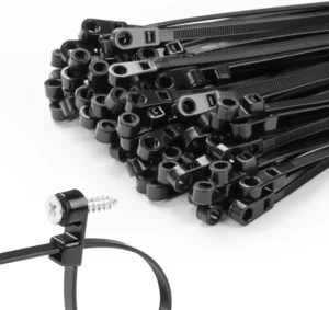 CHINEE Fixed Head Nylon Cable Ties Screw Mount Zip Ties for Automotive Wiring Management