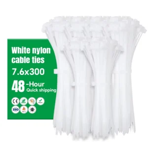 CHINEE Flame Retardant Nylon Cable Ties 8x300mm Self Locking Thickened High Tensile Flame Retardant Tough Wear Resistant Anti Brittle