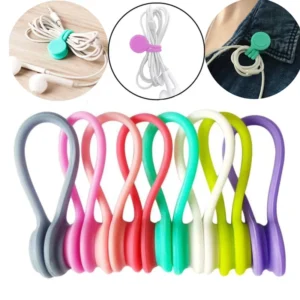 CHINEE Flexible and Foldable Silicone Magnetic Cable Ties Reusable Wire Organizer for Bundling Items