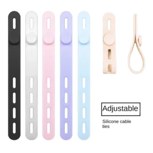 CHINEE Foldable Eco-friendly Durable Silicone Cable Ties High Elasticity Cord Wraps Straps Earphone Reusable Wire Organizer Living