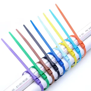 CHINEE For FSCAT 8x350mm Double Buckle Cable Wire Ties Self Locking Nylon Reverse Tooth Zip Ties with Naughty Castle Design