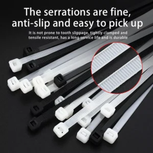CHINEE Free Sample Manufacturer 100 Pcs Nylon Cable Tie Self Locking White black Plastic Zip Ties