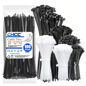 CHINEE Full-size Plastic Cable Tie 3.6*300mm Self-Locking Nylon Cable Ties UV Resistant Heavy Duty Zip Ties for Industrial Outdoor Use
