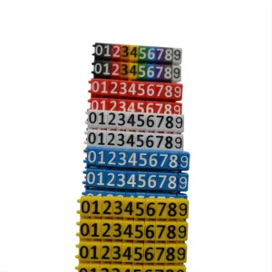 CHINEE Good Price Colorful Strips Number Cable Label Markers 0 9 Clip Cable Markers for Utp Cables