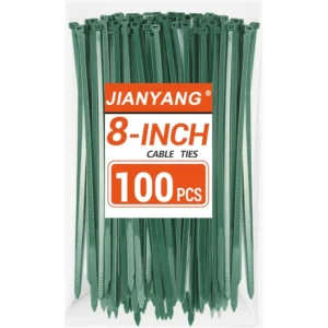 CHINEE Green 8-Inch Zip Ties 45LB Tensile Strength UV Cold Resistant Wire Ties for Indoor Outdoor Use Home Garden Fencing Cable Ties