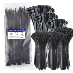 CHINEE Heavy Duty Black UV Resistant Zip Ties Self-Locking Nylon for Home Small Cord Management for Home Use