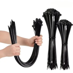 CHINEE High Quality Black Cable Ties High Tensile Strength UV Resistant Self-Locking for Home & Office Cord Management