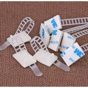 CHINEE High Quality LC Brand Nylon 66 Cable Ties Set 30mm Black Self Adhesive Mountable Tie Mounts Secure Backing Bundling Wires