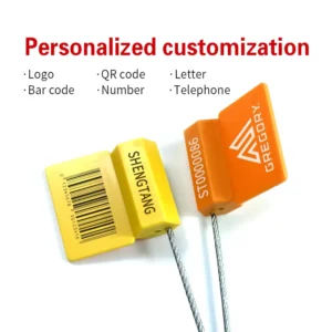 CHINEE High Security Custom logo Gps Lock Disposable Tracking Cable Seal Tamper Numbered Steel Wire Lock with Big Printing Area