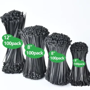 CHINEE High Strength Nylon 66 Cable Ties Self Locking 100pcs pkt 6inch Plastic Wrapping Zip Ties 2.5mm Width