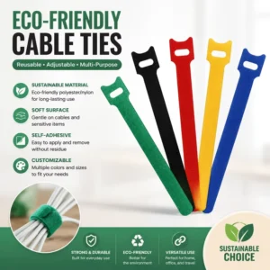 CHINEE Home DIY Gardening Wire Management Self Adhesive Tape POLYESTER NYLON Soft Velcroes Sustainable Hook and Loop Cable Tie