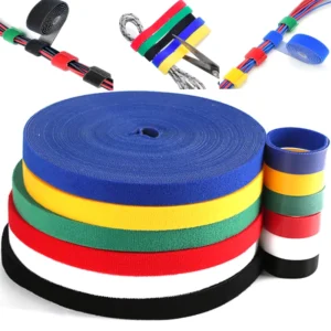 CHINEE Home Office Wire Management Cut According to Length Easy Quick Wrap Velcroes Cable Tie Self Gripping Hook and Loop Straps Roll