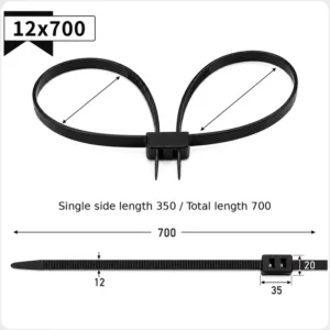 CHINEE Industrial Grade Nylon 66 Double Headed Cable Ties UV Stable Weatherproof Dual Loop Ties for Outdoor Solar Projects