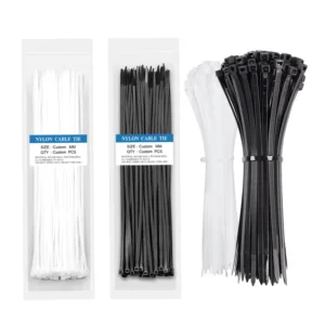 CHINEE Industrial Grade Nylon Cable Ties Self Locking Plastic Tie Black and White Strong Durable
