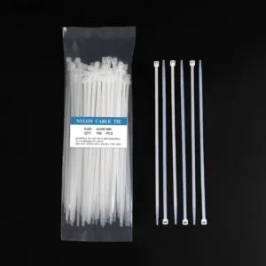 CHINEE Industrial Grade Nylon Cable Ties Self Locking Plastic Tie in Black and White Strong & Durable