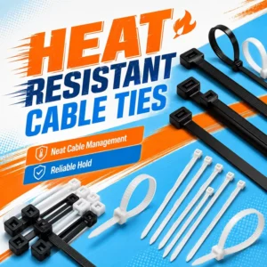 CHINEE Industrial Heat Resistant Nylon Cable Ties PA66 High Temperature Self Locking Plastic Zip Ties for Outdoor & Machinery