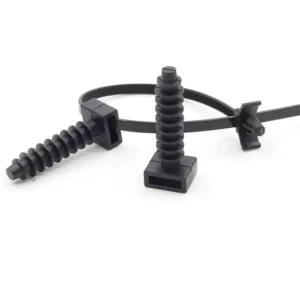 CHINEE LEITE Cable Tie Base Holder Black Cable Tie Masonry Screw Mounts for up to 9 mm Cable Tie Knock in Wall Mount Plug Base for Maso