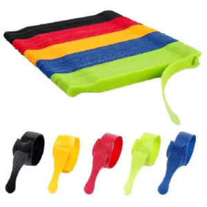 CHINEE Magic Popular Design Numbered Hook Loop Charger Self Gripping Bundling Straps with Mounting Hole White Cable Ties