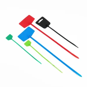 CHINEE Marker Nylon Cable Ties With Blank Label Plate Reusable Self Locking Zip Ties for Cable Marking Identification Wiring Tag Tie