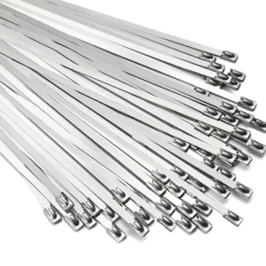 CHINEE Metal Zip Ties 11.8 Inch 100pcs Heavy Duty Multi-Purpose Self-Locking for Machinery Vehicles Farms Pipes Roofs & Cables