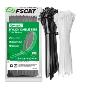 CHINEE Mini 2.5x60mm Nylon 66 Self-Locking Plastic Zip Tie Retail Pack Electrical Industrial Use Cable Ties