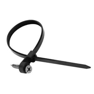 CHINEE Mountable Nylon Zip Ties 300mm 10inch 120LBS 10 Inch Black Heavy Duty Mount Head Cable Tie 100 Pack