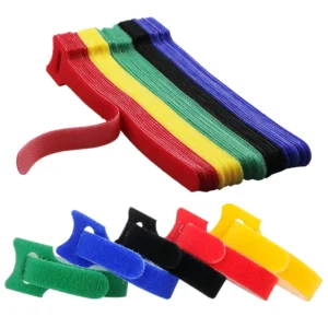 CHINEE Multi Colour 6 Inch Self Adhesive Hook and Loop Cable Ties Wire Management Cord Organizer Reusable 50PCS Free Fastening