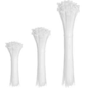 CHINEE Multi Purpose Wire Management Plastic Ties UV Resistant Wire Straps White Zip Cable Ties Self Locking Nylon Cable Ties