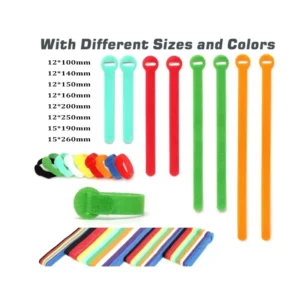 CHINEE Multi Size Self Adhesive Velcro for Sports Shoes Heat Resistant Tape Nylon Back to Back Hook and Loop Cable Tie