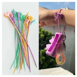 CHINEE Multifunctional Silicone Zip Ties Lanyard Tags for Jewelry Accessories Adjustable Cable Ties Suitable for Pendant Decoration