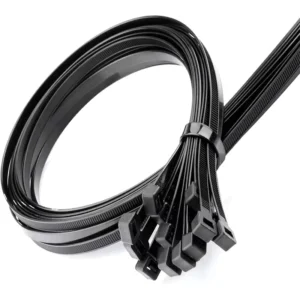 CHINEE NLZD 12 Inch Black Zip Ties 100 Pack 40lb Strength UV Resistant Long Nylon Cable Ties Self Locking 12″ Tie Wraps